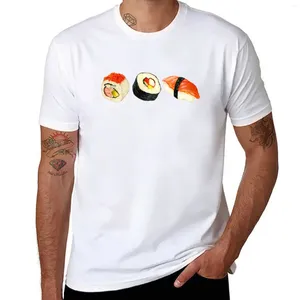 Herrpolos sushi mönster - orange t -shirt grafik sommarstoppar korta ärm tee män