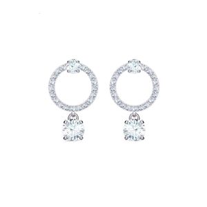 Swarovskis örhängen designer kvinnor original kvalitet charm och elegans ny diamant kristall valentiner dag gåva