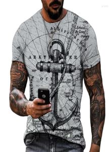 Men039s t camisas de manga curta casual solto tshirt oversize men tshirt âncora impressão moda camisa topos t para roupas masculinas 4947436