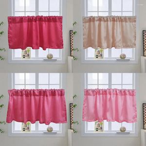 Curtain Colorful Satin Short For Kitchen Wine Cabinet Home Decorative Hanging Window Curtains Living Room