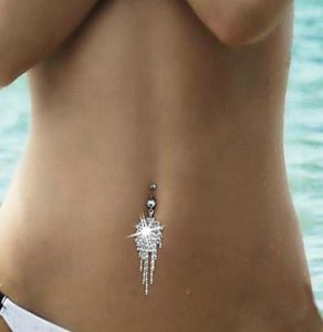 Fashion Sexy Titanium Steel Navel Piercing Body Jewelry Belly Claw Chain Tassel Nail Acrylic For Women8701396