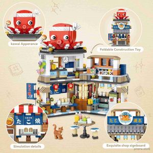 Blocos ToylinX Jianshe Street Shop Izakaya Building Block Street View Polvo e Ramen Shop Presente Brinquedos Adultos e Crianças