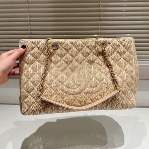 Airport Bag Large Capacity Shopping Bag 40cm Straw Designer Women Shoulder Bag Large Logo Luxury Handbag Matelasse Chain Crossbody Bag Travel Bags Underarm Sacoche