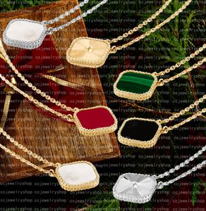 15mm Moda Classica4 Quadrifoglio Pendenti per collana Madreperla Acciaio inossidabile placcato 18K per DonnaRagazza San Valentino Festa della mamma Fidanzamento Gioielli-Regalo