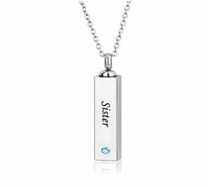 Fashion jewelry for sister Cube Single Stainless Steel Pendant Necklace Urn Kit Cremation Ashes Jewelry74555197662577