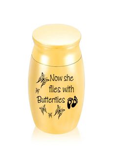 30x40mm för Ashes Pethuman Cremation Ashes Memoiral Urn Funeral Jar Farterflies Ashes Keepsake With Pretty Package Bag9010823