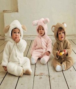 Sprzedaż jesiennych i zimowych ubrań dla niemowląt ubrania dziecięcego Coral polar w stylu zwierząt odzież romper bodysuit4162491