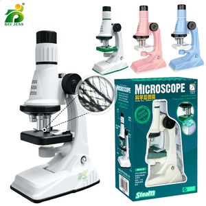 Kinder Wissenschaft Biologische 200x 600x 1200x Taschenmikroskop Set Labor Mit LED Raffinierte Instrumente Montessori Bildung Spielzeug 240131