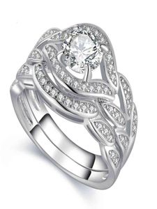 Ring 2017 Neu Arrilval Modeschmuck 10KT Weißgold gefüllt Topas CZ Edelsteine Verlobung Hochzeit Brautring Set Größe 5118547506