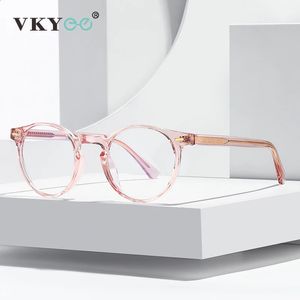 Vicky Round Blue Light Reading Glasse Eye Frame för Retro Plastic AntiBlue Computer Eyewear 240119