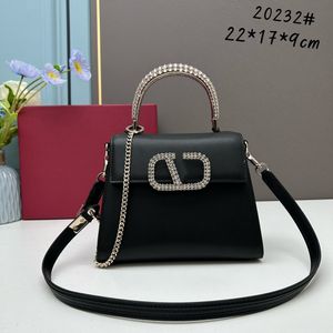 Swarovski Imitation Crystal Handbag Brand-Name Women's Bag Logo Form Magnet Buckle Open och Close Shoulder Bag Fashion Crossbody Bag