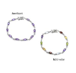 Factory Direct Fashion 925 Sterling Silver South African Purple Gold Gemstone Beads Ladies Armband Smycken Armband7165122