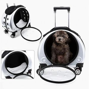 Pet Trolley Travel Bag Cat Breathable Backpack Portable Carrying for Dogs Large Space 240131