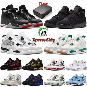 With box Military Black Cat Bred Reimagined 4 jumpman basketball shoes Outdoor Pine Green mens 4s Red Thunder Yellow White Oreo women mens sneakers sports trainers