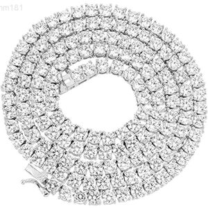 Def color VVS 5mm Lab Grown Diamond Moissanite Tennis Chain 20 Inch Choker Halsband 925 Sterling Silver smycken Boll Sliver NGTC