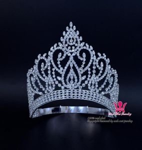 Beauty Pageant Award Gold Contoured Justerable Crown och Tiara Rhinestone Crystal Bridal Wedding Hair Jewel Classic Silver Gold 4452825