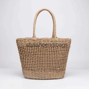 Totes Casual Simple And Generous No Decorative Plain Color Net Hollow Textured Woven Bag Popular Straw Bag Handbags 37x25CMH24218