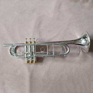 Nowy przylot BC Trumpet Tr 197gs Silver PlATED Trąbek Mały mosiądz muzyczny instrument Trompeta Professional High Grade