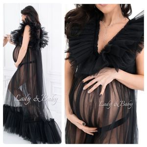 Maternity dress photo shoots tulle see through perspective dresses