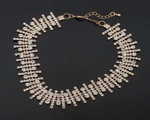 Iced Out Wedding Choker Necklace For Women Luxury Designer Bling Diamond Tennis Chain Chokers Bridal Engagment Dinner Halsband JE2671642
