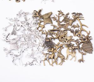 200grams Vintage silver color bronze Giraffe sika deer Antler charms pendant for bracelet earring necklace diy jewelry making4225194