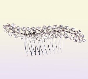 Korean Bride Comb Vintage Silver Color Women Rhinestone Crystals Hair Combs Bridal Wedding Hair Jewelry Lady Hairpieces JCH1105358011