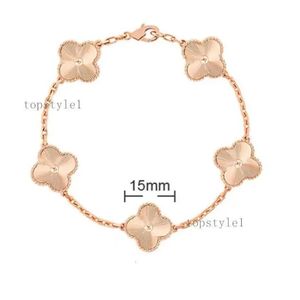 2024 Classics 4/four Leaf Clover Charm Bracelets Bangle Chain 18k Gold Agate Shell Mother-of-pearl for Women Girl Wedding Mother' Day Jewelry Gifts Q4