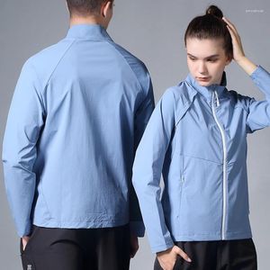 Jaquetas masculinas verão proteção da pele homens mulheres casacos zíper sol respirável fresco fino ao ar livre plus size casual 4xl