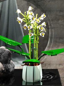 Bloki 610pcs City Creativity Bouquet Lily of the Valley disted Plant Domowe dekoracje pulpit