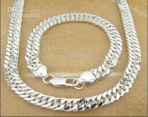 high quality men039s jewelry sets 925 Silver Chain Necklace Bracelet 5setlot4912156