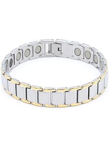 L Stainless steel bracelet IP 18K gold color bracelets 4 in 1 energy elements bangle magnetic healthy care braceletss Simple fashi3695206