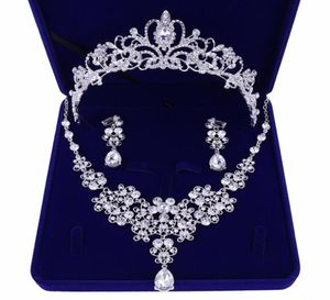 Brud tiaras hårhalsband örhängen tillbehör bröllop smycken set billig modestil brud hårklänning97783801451934