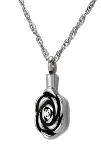 Cremation Jewelry Rose Urn Necklace For Ashes Keepsake Memorial Pendant Locket Rostfritt stål Vattentät Remembrance Halsband8725989