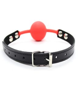 Black pink red Silicone ball leather mouth gag mouth stuffed erotic toys adult sex toy ball plug juguetes sexuales para parejas7589596