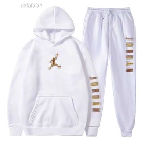 Sweatpants och Hoodie Set Tracksuit Men Hooded Sweatshirt Pants Pullover Suit Casual Clothe SSSS 8VNC 8VNC