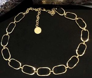 Mode Round Gold Chain Necklace Chokers for Women Party Lovers Gift Hip Hop smycken med Box8882236