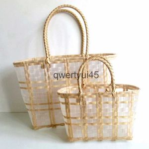 Totes andmade Transparent Womens andbag Plastic Woven Summer Beac Bag Female Tote Bags Boemia Large Small Ladies Sopping BasketH24218