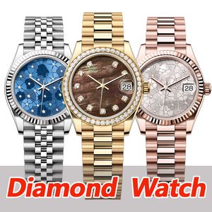 豪華な時計デザイナーウォッチ高品質の女性自動機械時計36/31mmバンドダイヤモンドゴールデンステンレススチールカップルの母ギフトファッションボックス