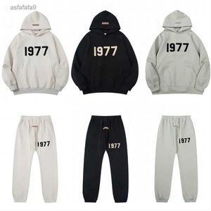 Designer EssentialShoodie Trackie SUIVE ESS ESSODIE Pullover Pullover Felpeshirt Essentialsweats Shot Tops Q Mens Womens Jumper Letter Stampa Pantoni sudorato XC K High