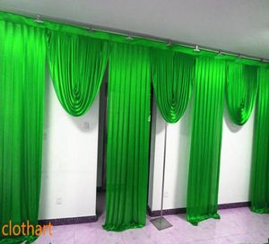 6m wide swags of backdrop wedding stylist designs Party Curtain drapes Celebration Stage Performance Background Satin Drape wall d7598348