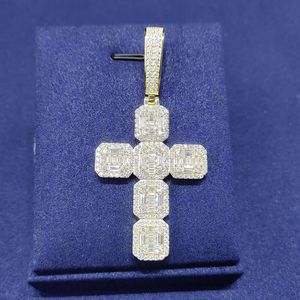 2024 Trendy Moissanite Jewelry 925 Sterling Silver Vvs Diamond Iced Out Cross Pendant for Men Women