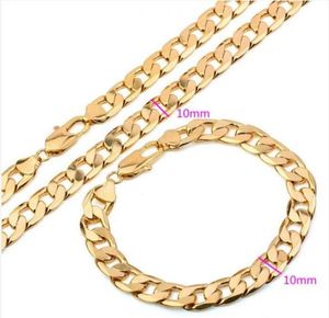 115S18k Gold Filled Men Set Necklace and Bracelet with Environmental Copper9583777