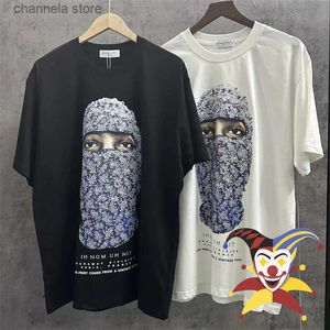 Erkek Tişörtler Ih Nom Uh Nit Paris Çiçek Çiçek Gül Maskesi Erkekler İçin T-Shirt Yüksek Kalite Büyük Boyutlu Nefes Tişörtleri T-Shirts Tips T240218