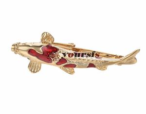 Yourefs Fashion Apparel 18K Gold Plated Koi Tie Clip Man Juiversary Christmas Gift Business Clothing Shirt Accessories2303717