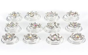 Novo 12 pçs flor de cristal claro diamante casamento nupcial baile cabelo bobinas espirais grampos estilo moda acessórios1509651