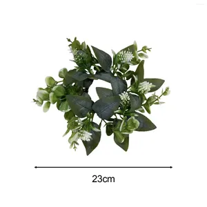 Candle Holders Rings Eucalyptus Leaves Wreath Table Holder For Cafe Wedding Thanksgiving Year Party Supplies