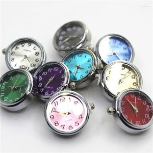 Urok Bracelety przybywają 5pcs Mix Color Watch Snap Buttons Fit 18 mm imbirowy wisiorek Bransoletka