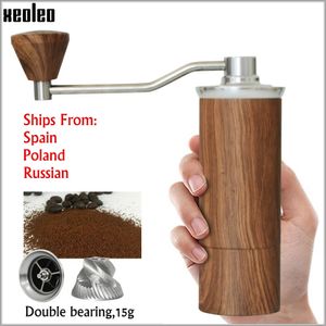 Xeoleo moedor de café manual alumínio café pretomarromprataouro 15g mini máquina fresadora de café portátil 240122
