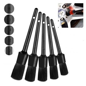 5pcs Car Cleaner Brush Set Including Brush Automotive Air Conditioner Auto Detailing Brush for Cleaning Wheels Interior Exterior 23077