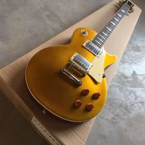 Electric Guitar LP Golden R9 Mahogny Body Rosewood Fingerboard Support Anpassning Freeshipping